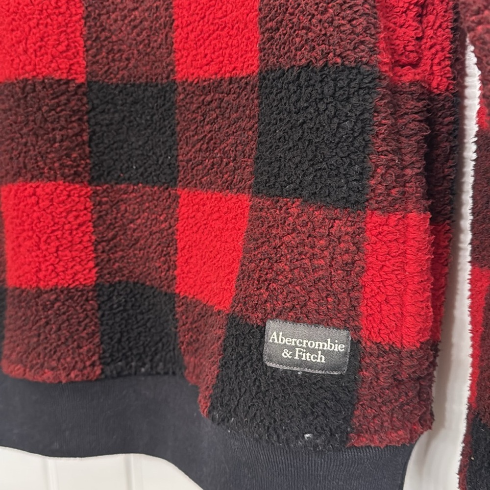 Abercrombie Kids Red and Black Sweater Buffalo Plaid - Picture 2 of 6